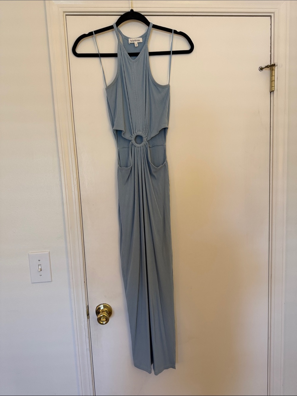 Heartloom Pale Blue Ribbed Halter dress